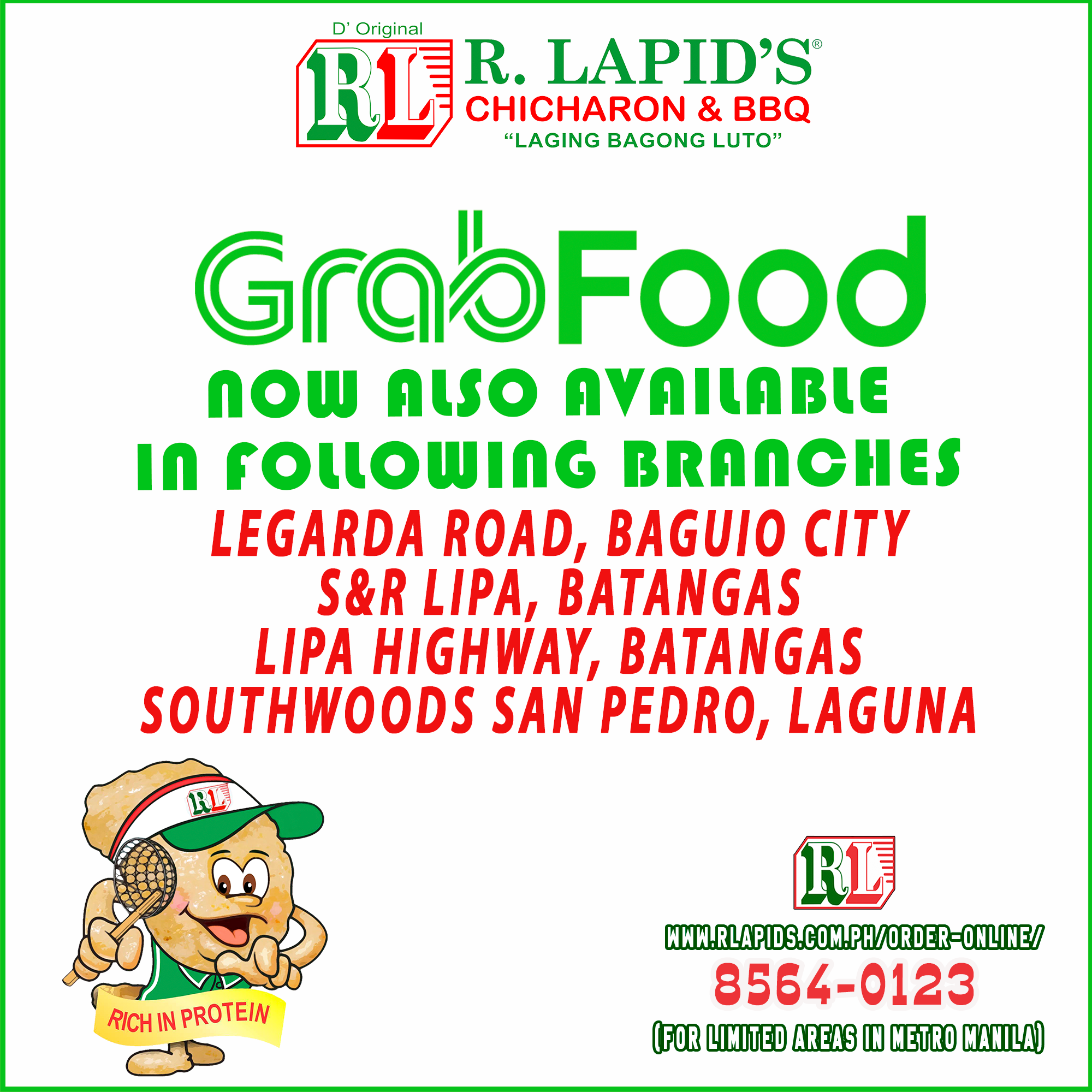 GrabFood now also available in following branches