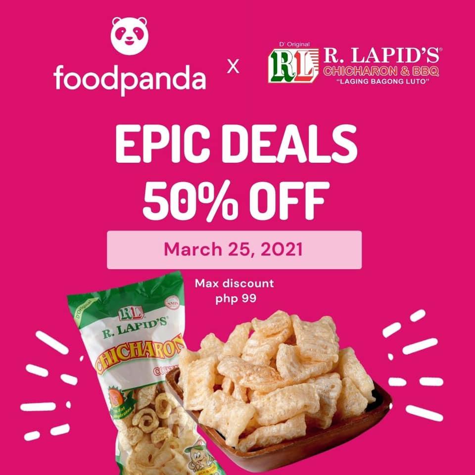 Get your favorite R. Lapid´s Chicharon at 50% off!