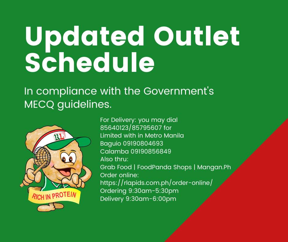  Updated Schedule of our Outlets as of April 13, 2021