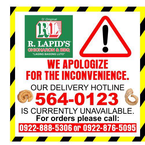 WE APOLOGIZE FOR THE INCONVENIENCE