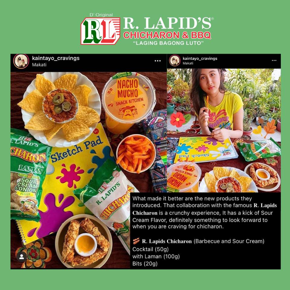  Thank you so much @kaintayo_cravings for featuring R. Lapid´s new flavorful Chicharon!