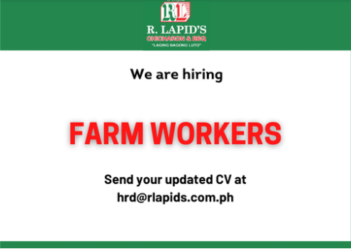 We are Hiring, FARM WORKERS.