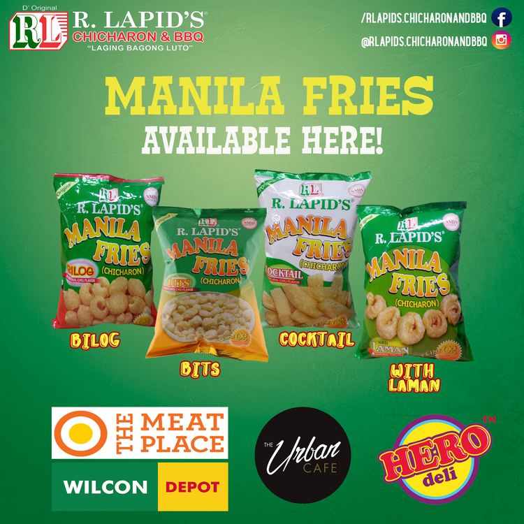 R. Lapid´s Manila Fries is now available in selected Wilcon Depot! 